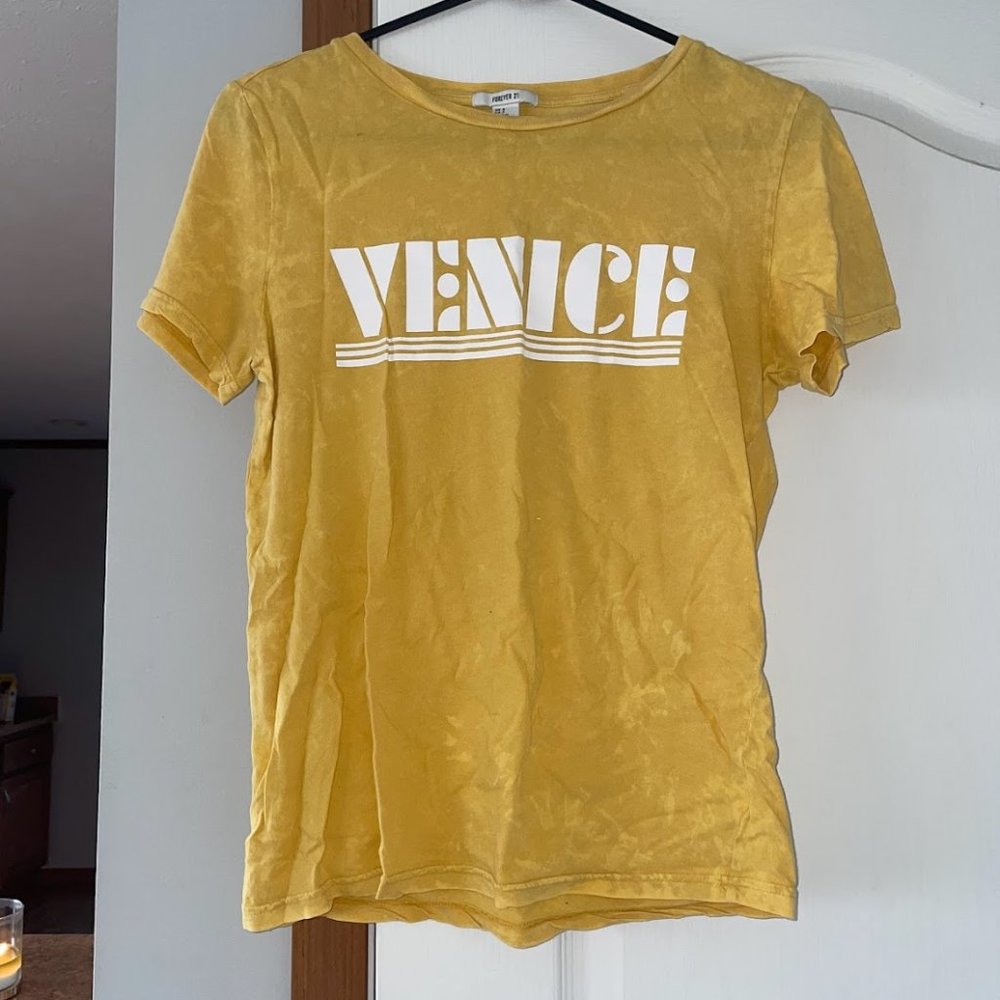 Yellow Venice Graphic T-shirt
